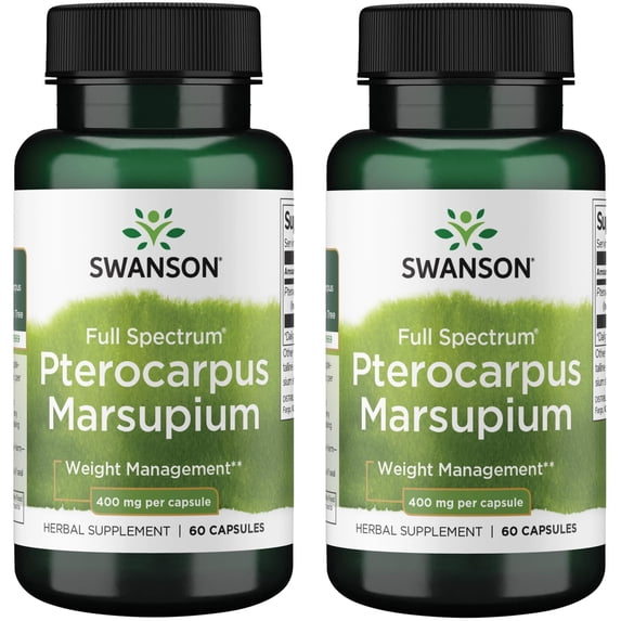 Swanson Full Spectrum Pterocarpus Marsupium 400 mg 60 Caps 2 Pack