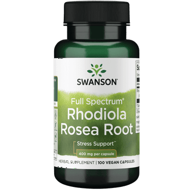 Swanson Full Spectrum Rhodiola Rosea Root, Helps Maintain Healthy Energy & Stress Levels, 400 mg (100 Capsules)
