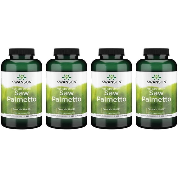 Swanson Full Spectrum Saw Palmetto, Helps Support Men's Prostate Health, 540 mg, 250 Capsules (4-pack)