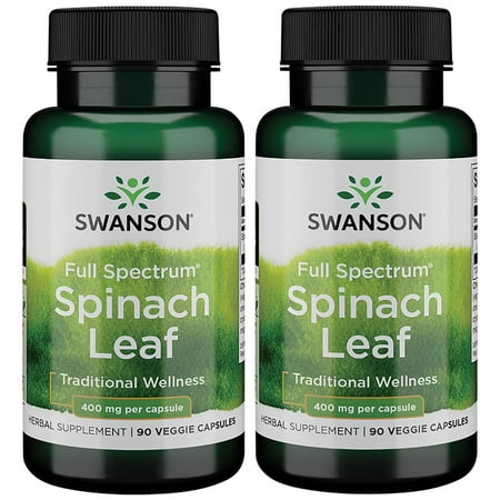 Swanson Full Spectrum Spinach Leaf 400 mg 90 Veg Caps 2 Pack