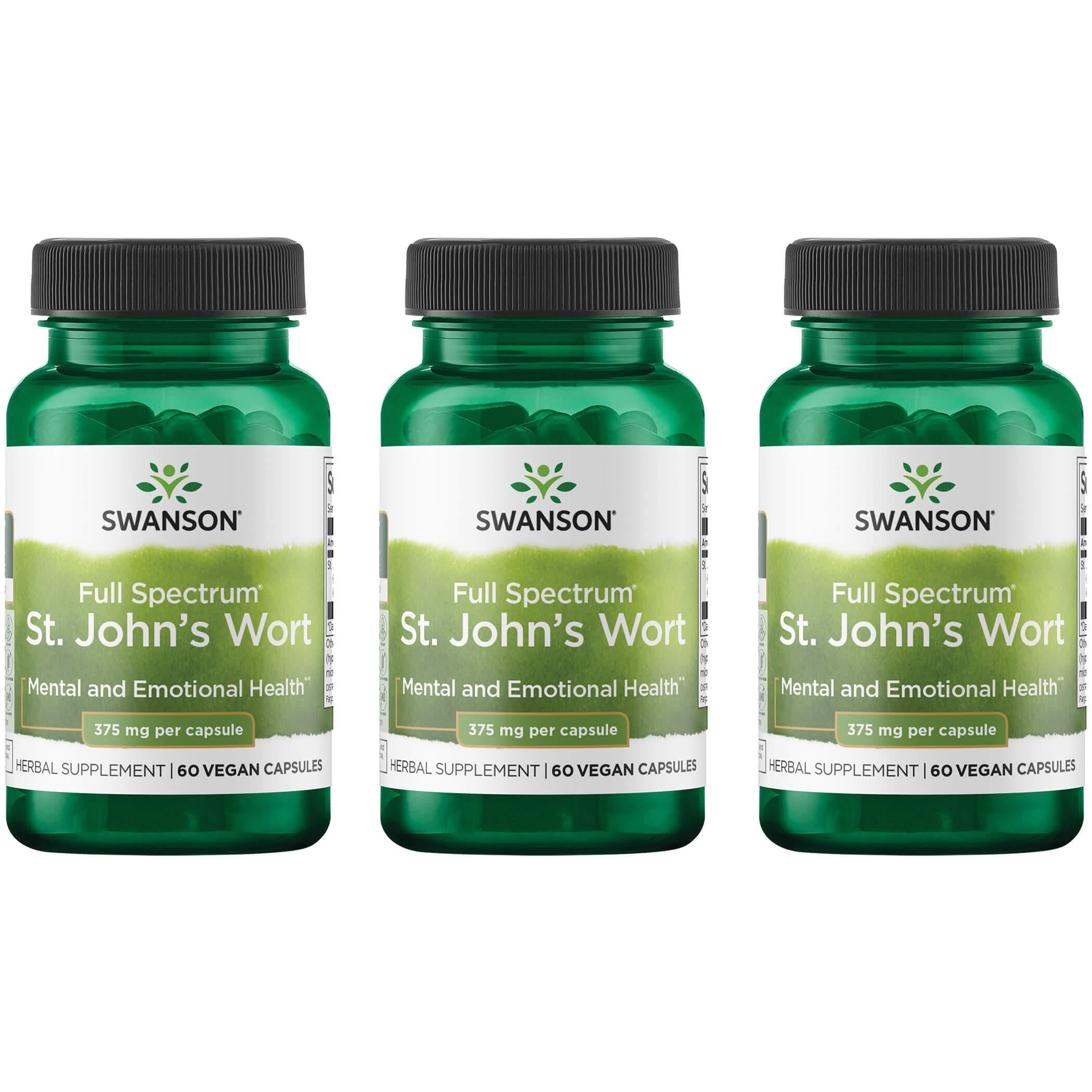 Swanson Full Spectrum St. John's Wort 375 mg 60 Vegan Caps 3 Pack ...