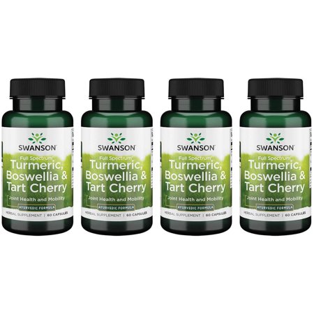Swanson Full Spectrum Turmeric, Boswellia & Tart Cherry 60 Caps 4 Pack