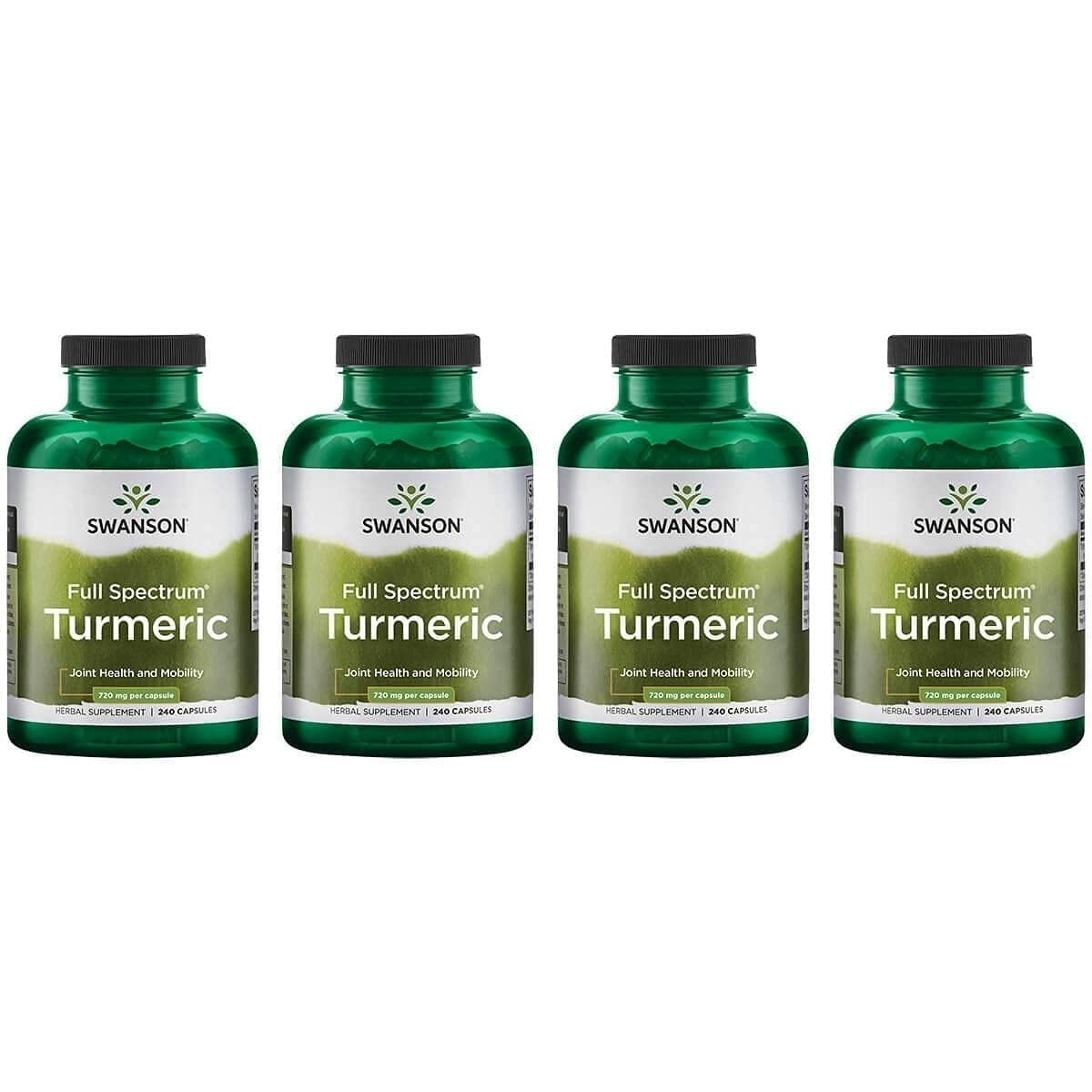 Swanson Full Spectrum Turmeric (Curcumin) - Joint Health, Digestion, Heart Health & Liver Support Supplement - Curcuma Longa Formula Promoting Memory Support - (240 Capsules)