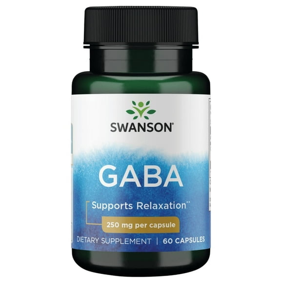 Swanson Gaba Gamma Aminobutyric Acid 250 mg 60 Capsules