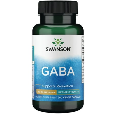 Swanson Gaba - Maximum Strength 750 mg 60 Veggie Capsules