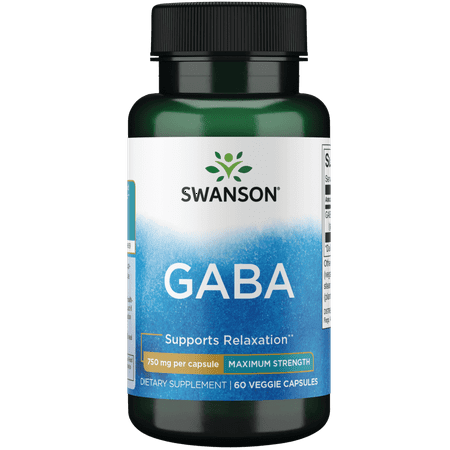 Swanson Gaba - Maximum Strength 750 mg 60 Veggie Capsules