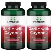 Swanson Garlic with Cayenne - Odor Controlled 200 Caps 2 Pack