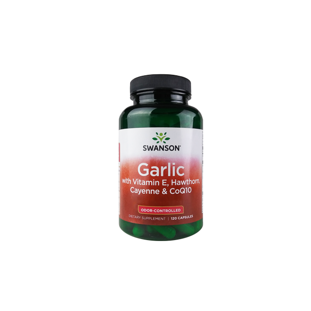 Swanson Garlic with Vitamin E, Hawthorn Berry and Cayenne 120 Capsules