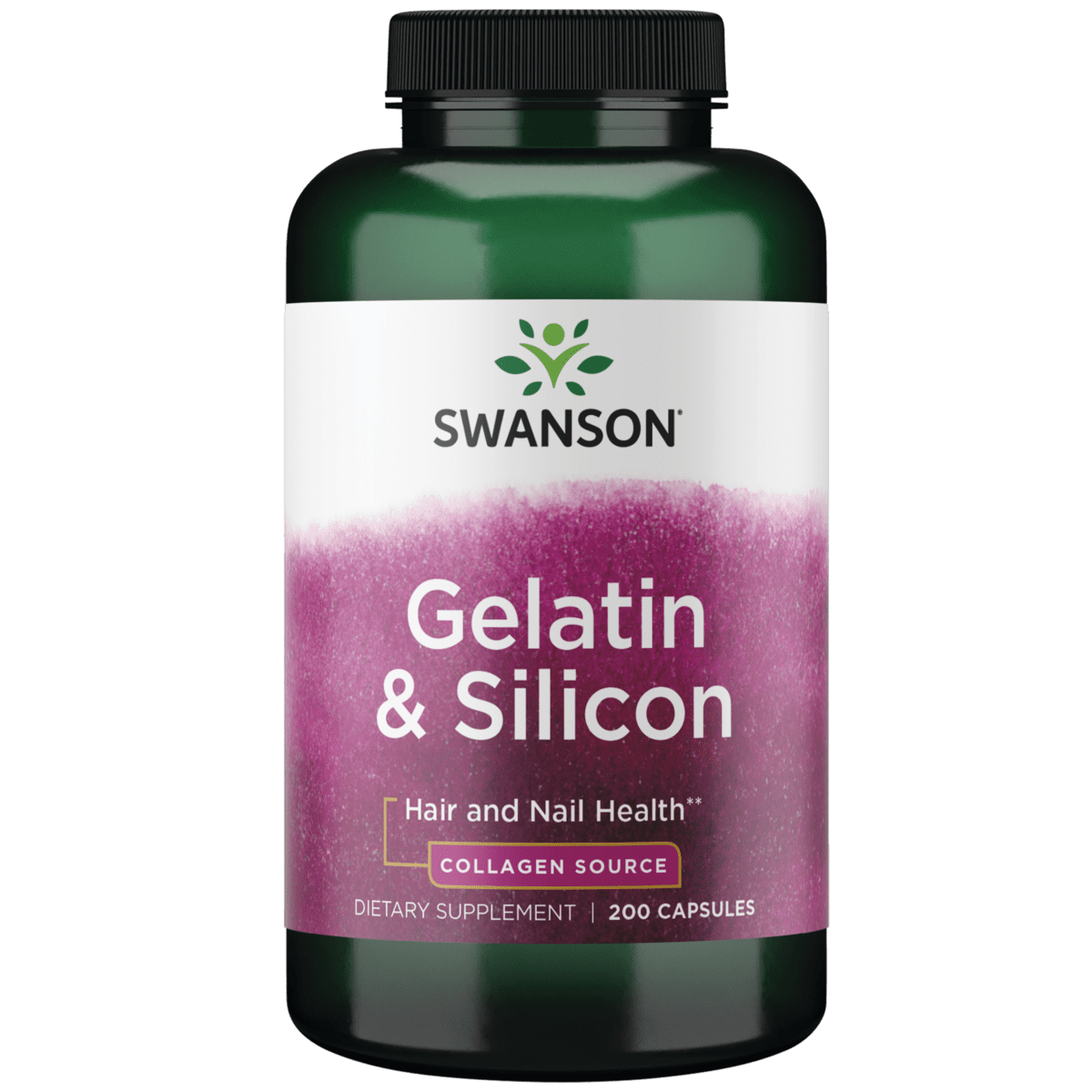 Swanson Gelatin and Silicon - Collagen Proteins Supporting Healthy Hair and  Nails - Helps Deliver Vital Minerals for Strong Nails and Thick Hair - 20mg  Silicon and 1.08 grams Gelatin - (200 Capsules) - Walmart.com