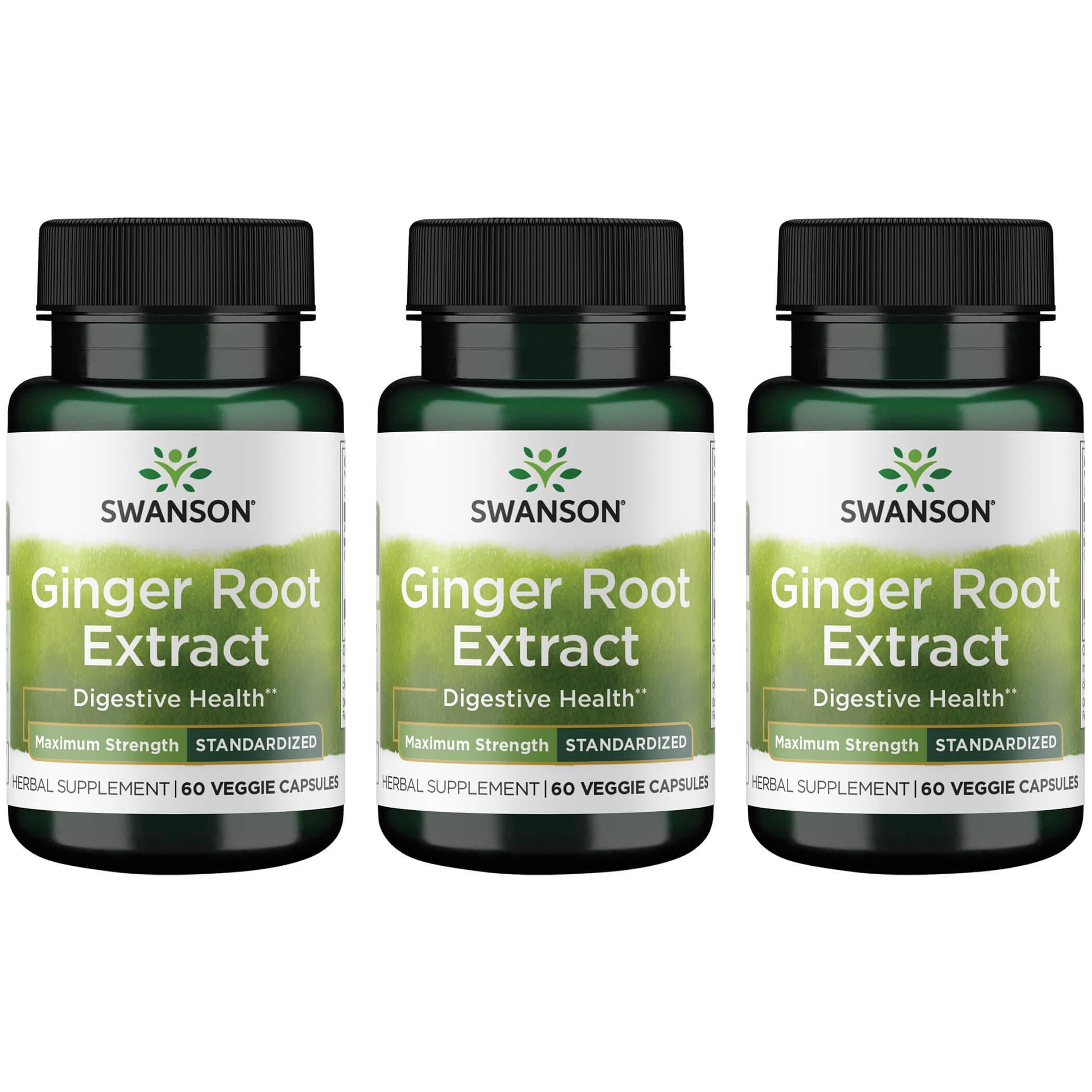 Swanson Ginger Root Extract - Maximum Strength Standardized 3 Pack ...