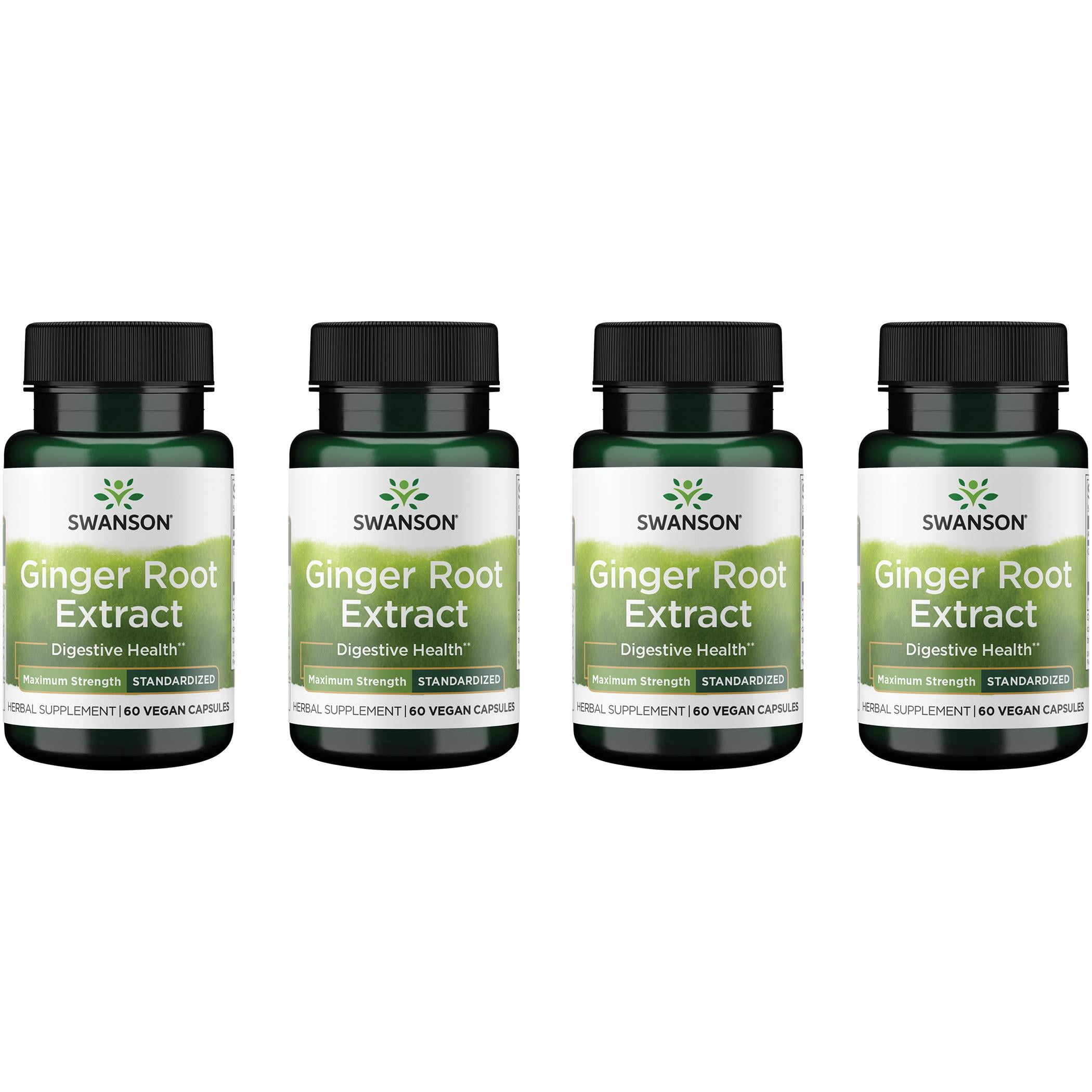 Swanson Ginger Root Extract - Maximum Strength Standardized 4 Pack ...