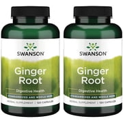 Swanson Ginger Root - Standardized and Whole Herb 120 Caps 2 Pack