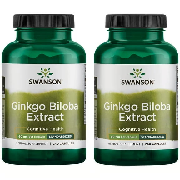 Swanson Ginkgo Biloba Extract 24% 60 Milligrams 240 Capsules 2 Pack