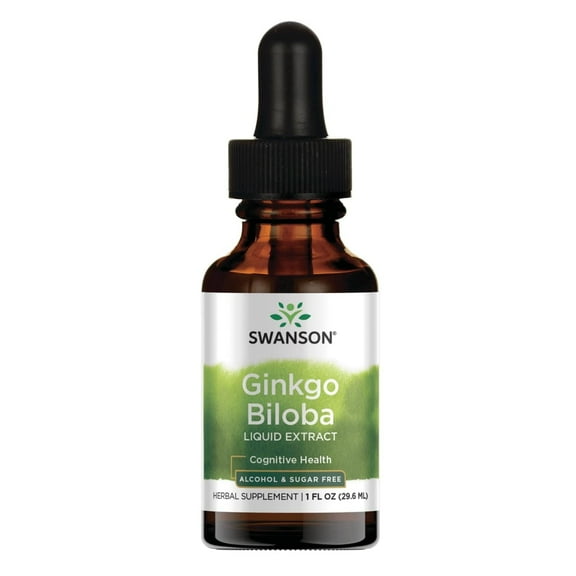 Swanson Ginkgo Biloba Liquid Extract (Alcohol- and Sugar-Free) 1 fl oz Liquid