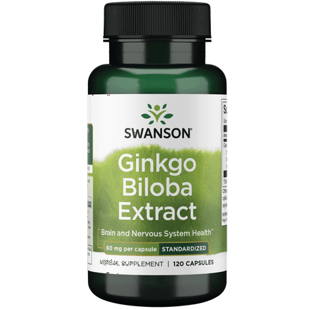 Swanson Ginkgo Biloba (Standardized) 60 mg 120 Capsules