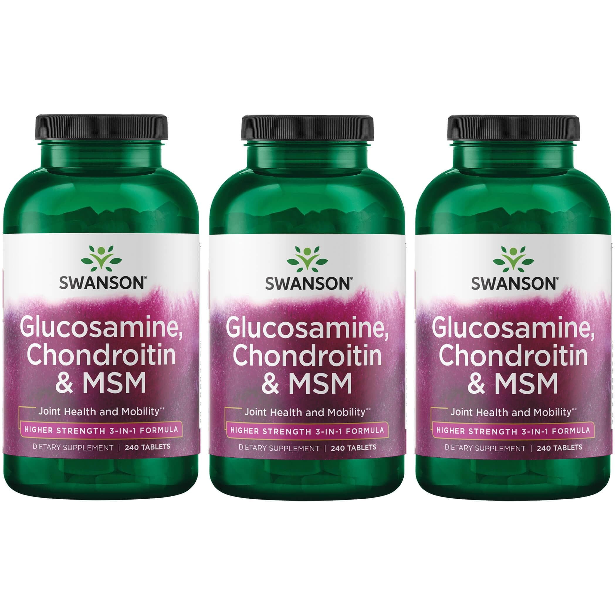 Swanson Glucosamine, Chondroitin & Msm Higher Strength 240 Tabs 3