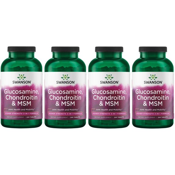 Swanson Glucosamine, Chondroitin & Msm - Higher Strength 240 Tabs 4 Pack