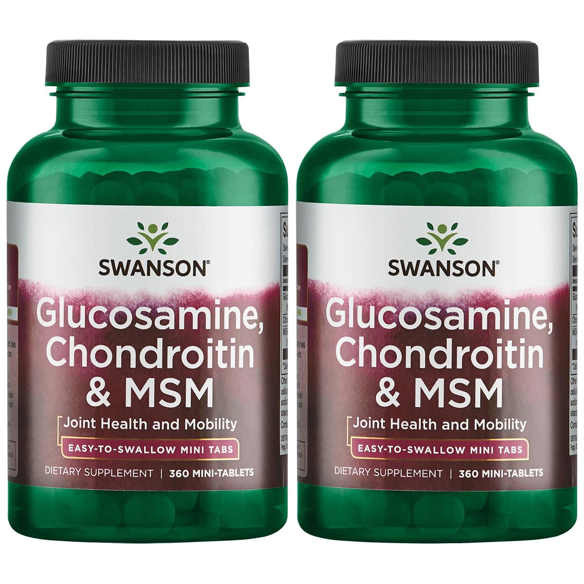 Swanson Glucosamine, Chondroitin & Msm Mini Tabs 360 Tabs 2 Pack