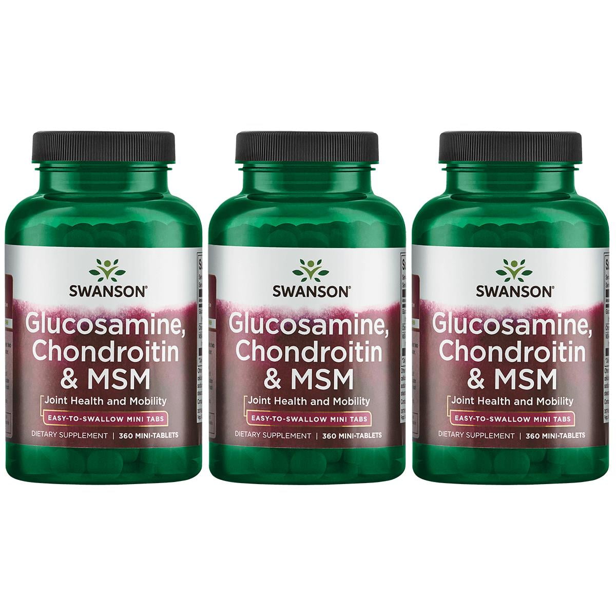 Swanson Glucosamine, Chondroitin & Msm Mini Tabs 360 Tabs 3 Pack
