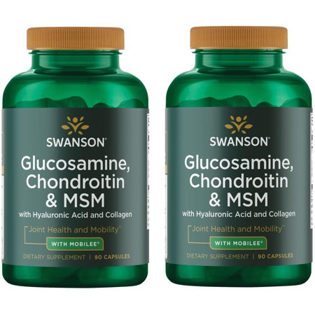 Swanson Glucosamine, Chondroitin & Msm with Hyaluronic Acid and Collagen 2 Pack