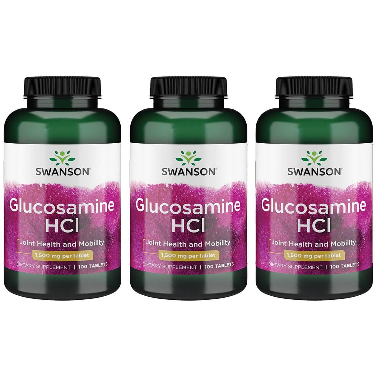 Swanson Glucosamine Hcl 1,500 mg 100 Tabs 3 Pack