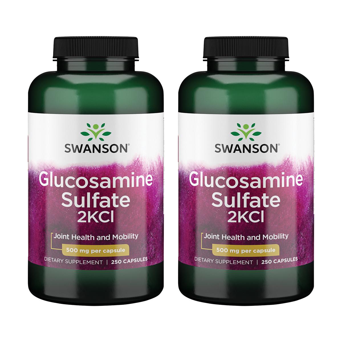 Swanson Glucosamine Sulfate 2Kcl 500 mg 250 Caps 2 Pack