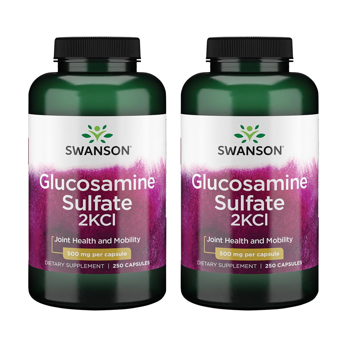 Swanson Health Glucosamine Sulfate 2Kcl Capsules, 500 mg, 250 Count, 2 ...