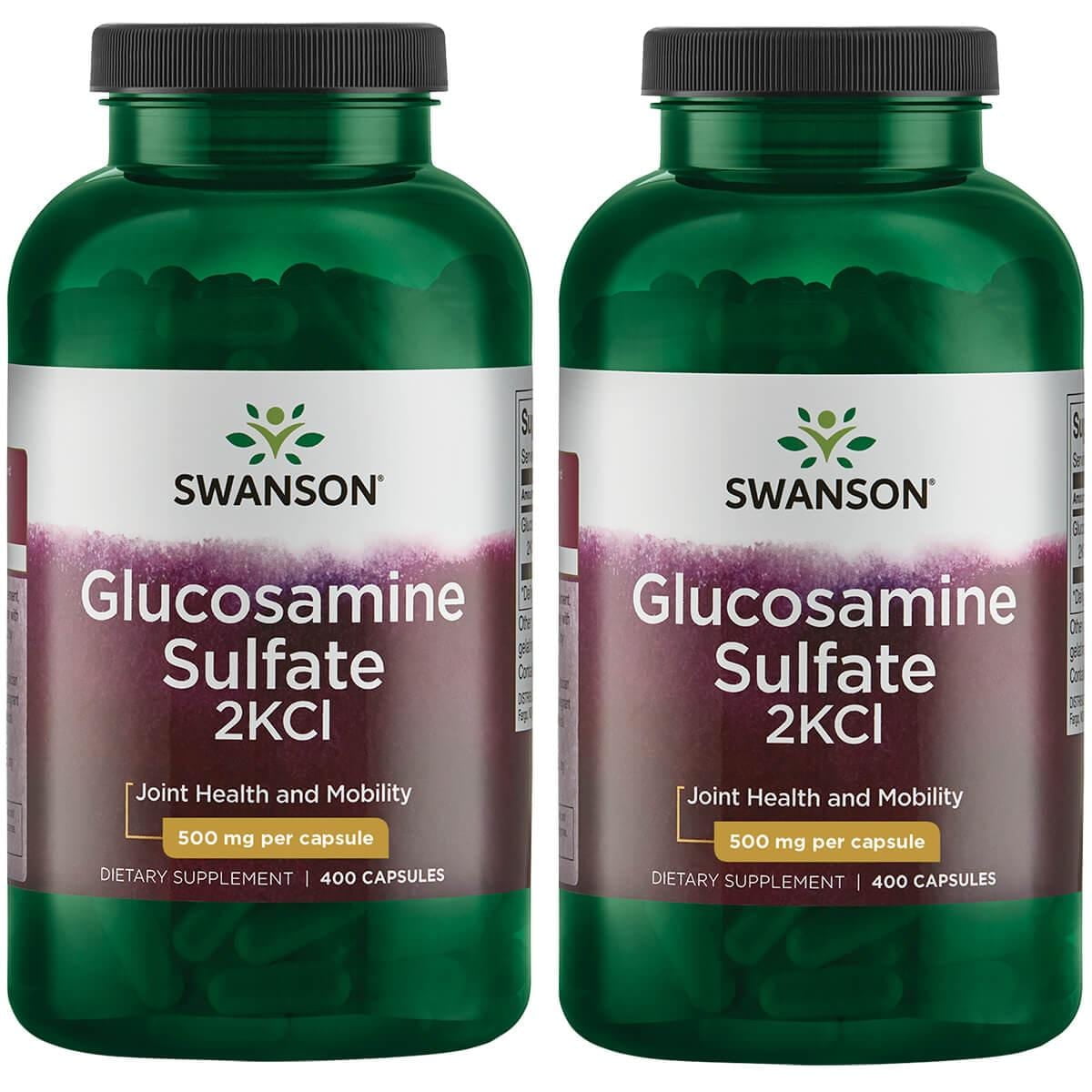 Swanson Glucosamine Sulfate 2Kcl 500 mg 400 Caps 2 Pack