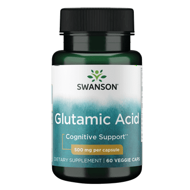 Swanson Glutamic Acid 500 mg 60 Veggie Capsules