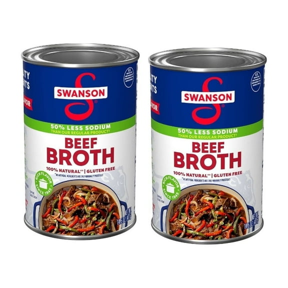 Swanson Gluten Free Low Sodium Beef Broth - 14.5 fl oz pack of 2