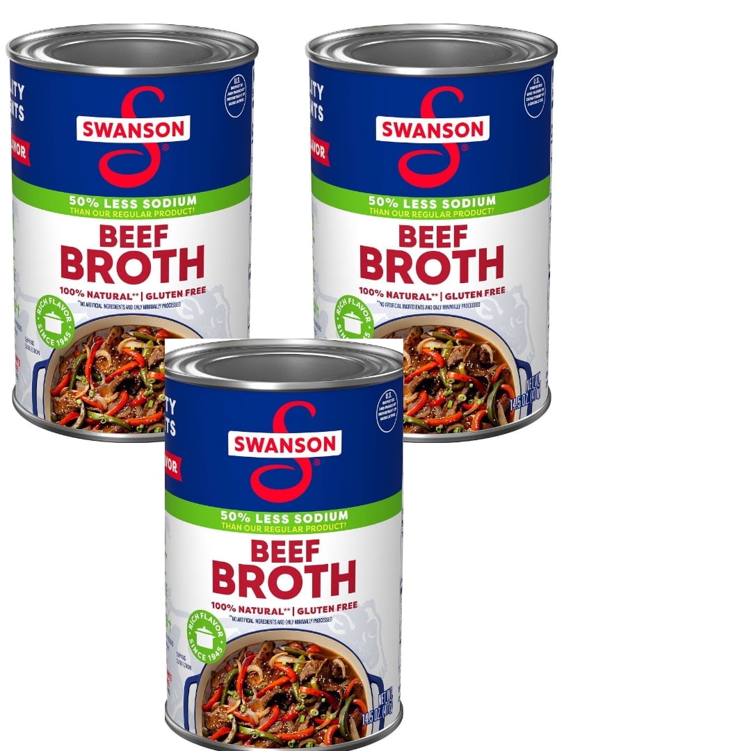 Swanson Gluten Free Low Sodium Beef Broth - 14.5 fl oz pack of 3