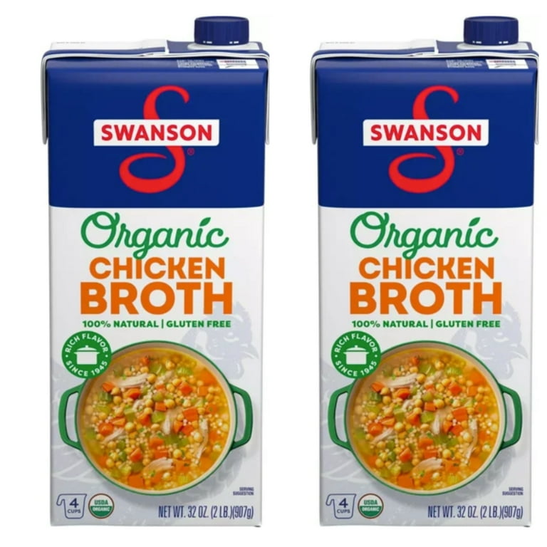 Swanson Gluten Free Organic Free Range Chicken Broth 32 fl oz pack of 2 Walmart