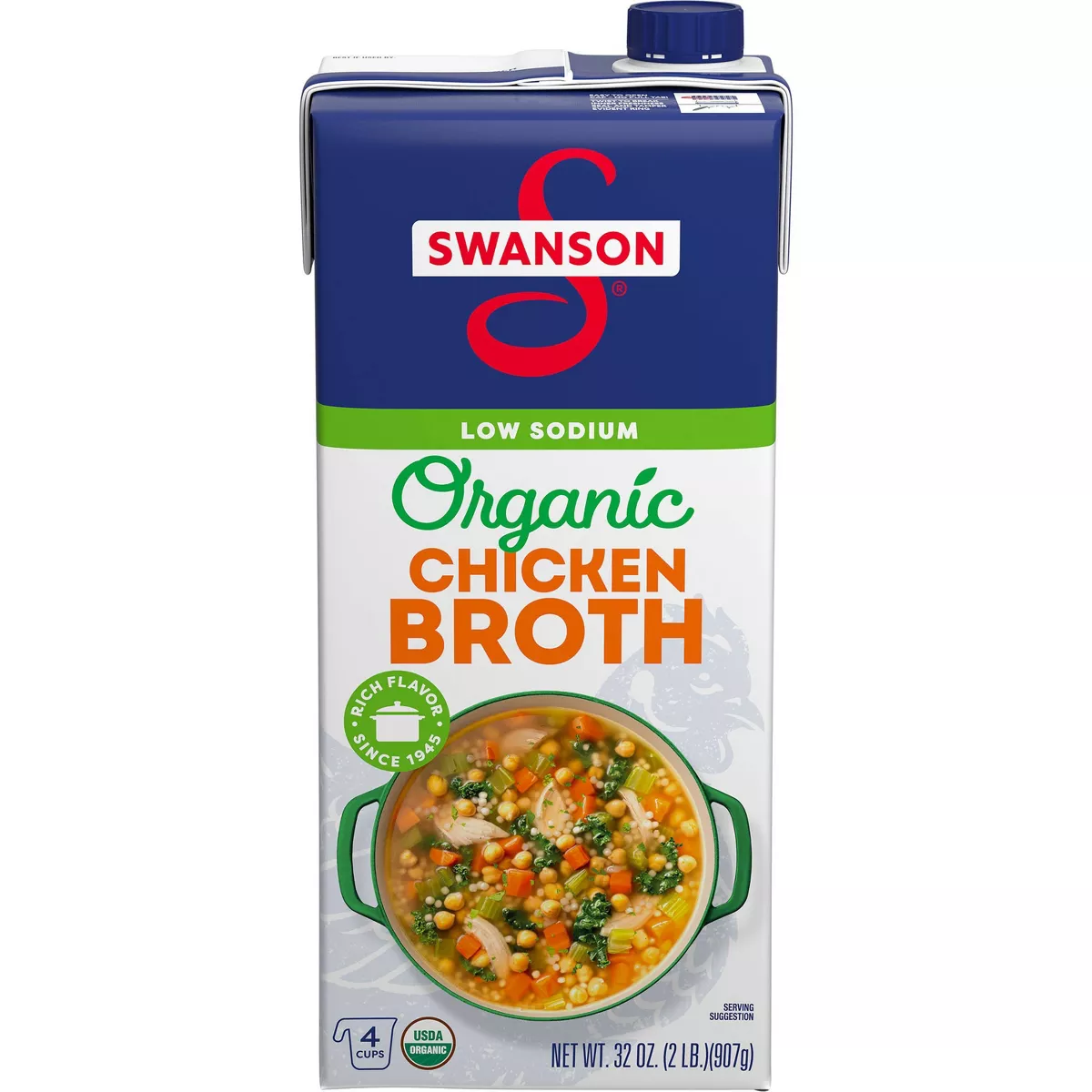 Swanson Gluten Free Organic Low Sodium Free Range Chicken Broth All