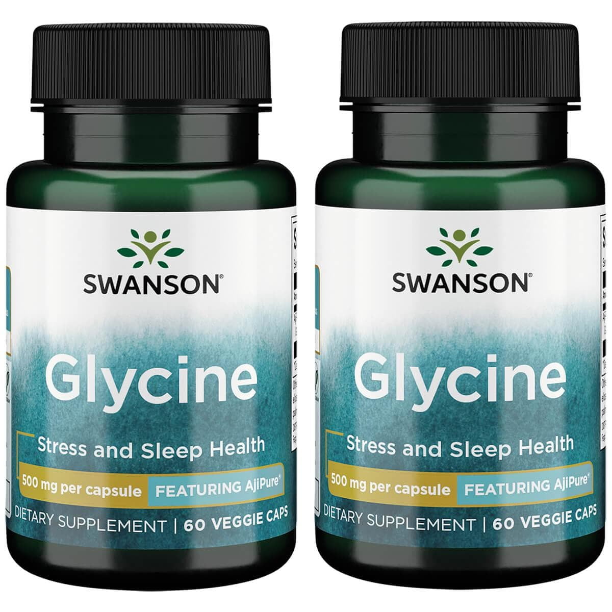 Swanson Glycine - Featuring Ajipure 500 mg 60 Veg Caps 2 Pack - Walmart.com