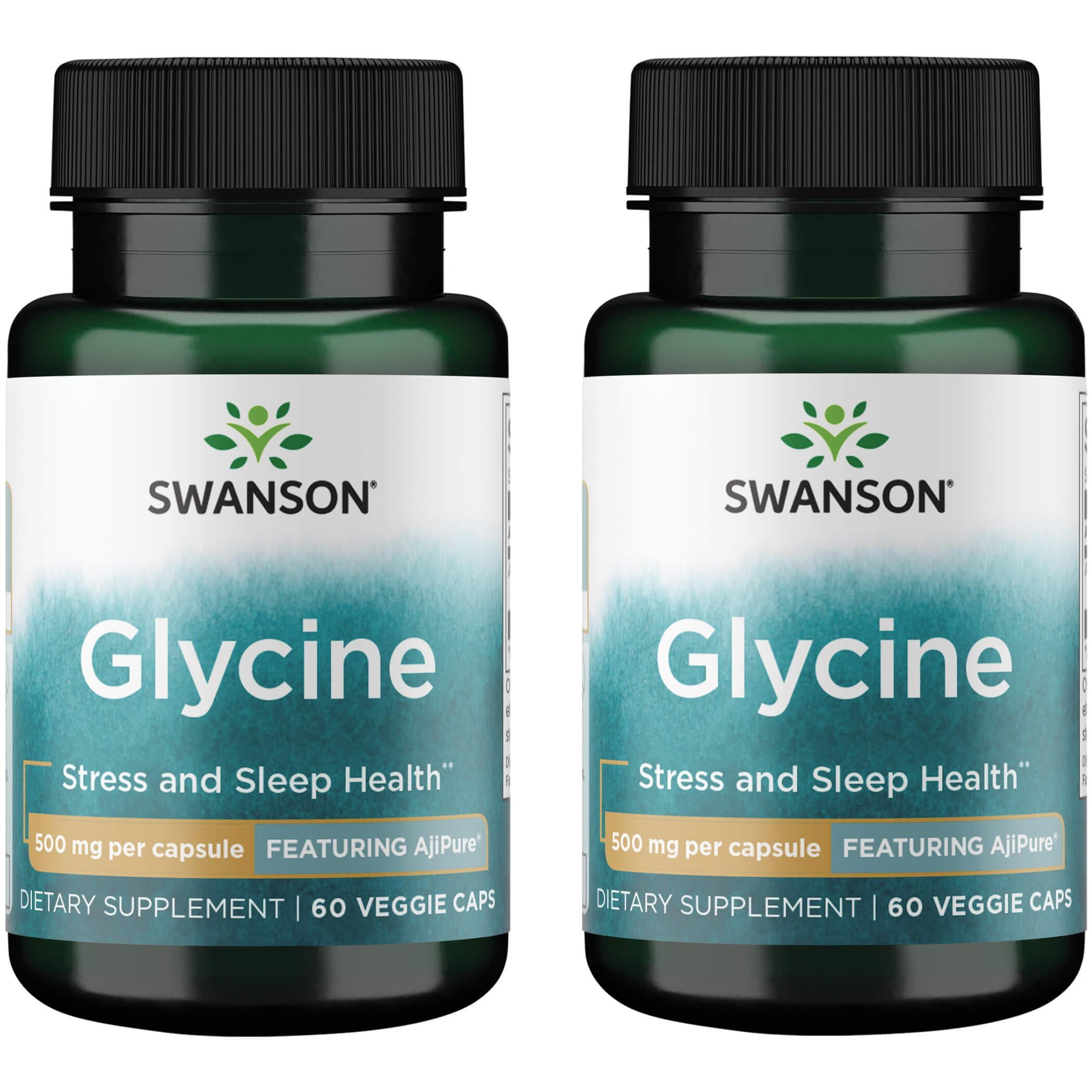 Swanson Glycine - Featuring Ajipure 500 mg 60 Veg Caps 2 Pack - Walmart.com