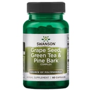 Swanson Grape Seed Green Tea & Pine Bark Complex Heart Cardiovascular Immune Support Health Antioxidant Healthy Blood Pressure Support Polyphenols OPCS Herbal Supplement 60 Capsules (Caps)