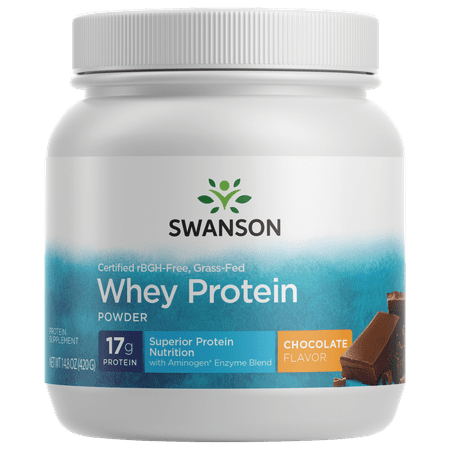 Swanson Grass-Fed, Certified rbgh-Free Chocolate Whey Protein Powder