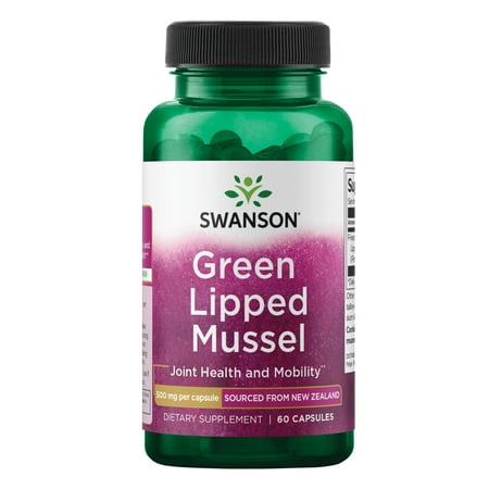 Swanson Green Lipped Mussel Capsules, 500 mg, 60 Count
