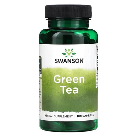 Swanson Green Tea Extract Supplement - Antioxidant Rich - 500 MG Green Tea Leaf Powder - 100 Capsules