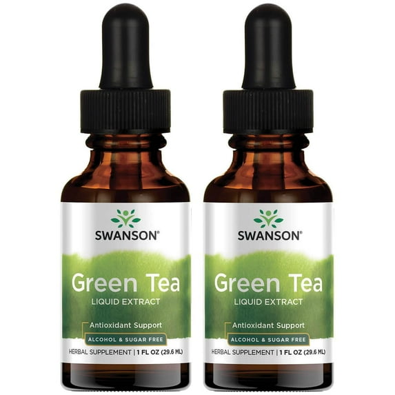 Swanson Green Tea Liquid Extract - Alcohol & Sugar Free 2 g 1 fl oz Liq 2 Pack