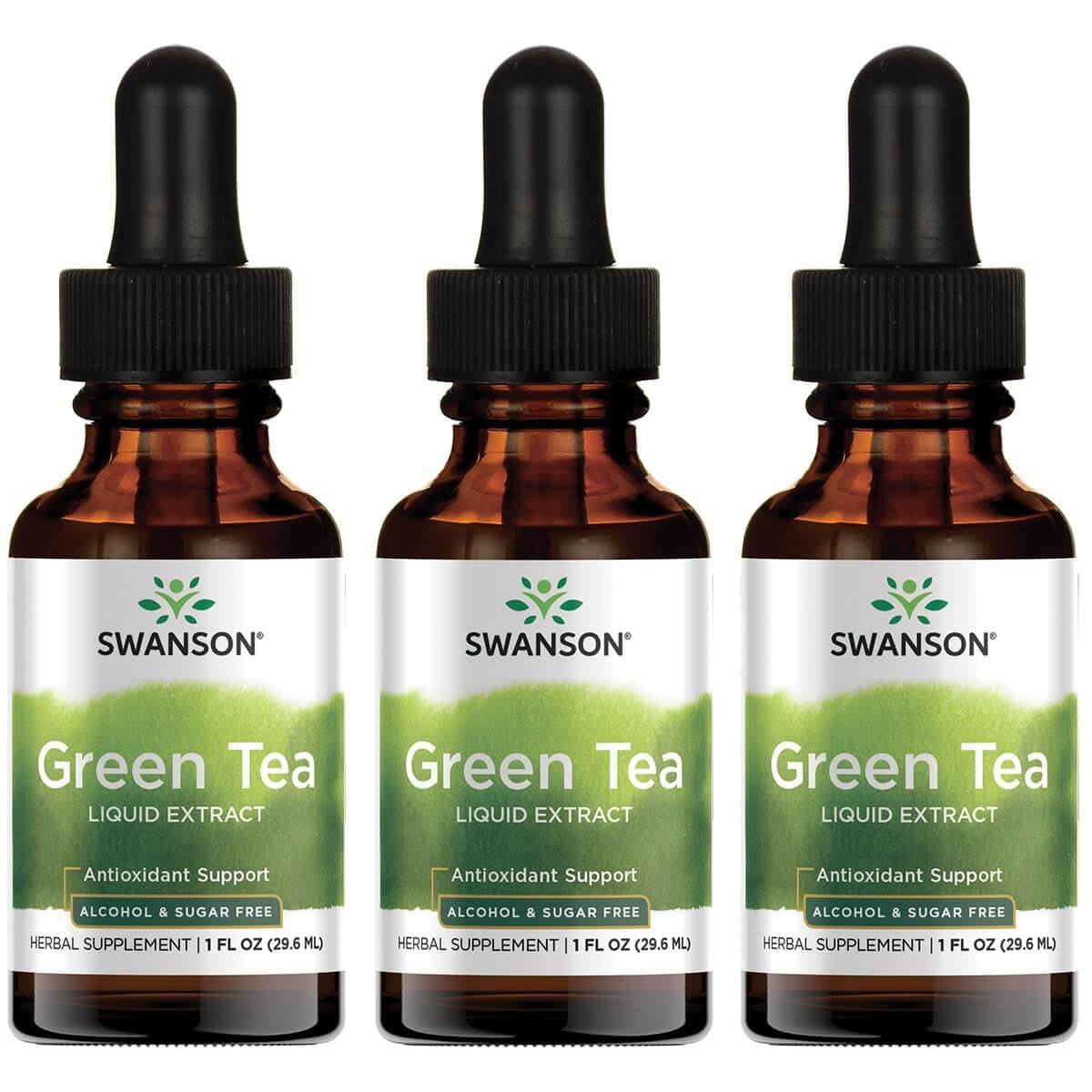 Swanson Green Tea Liquid Extract Alcohol & Sugar Free 2 g 1 fl oz Liq