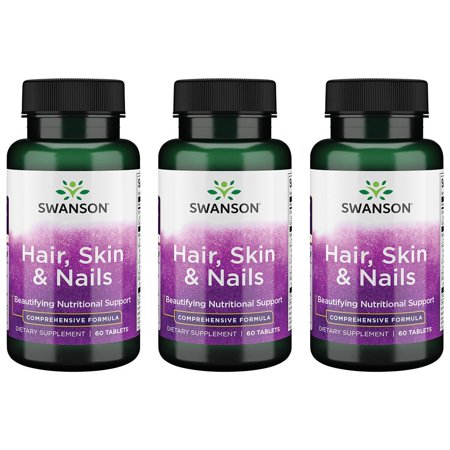 Swanson Hair, Skin & Nails 60 Vegan Tabs 3 Pack