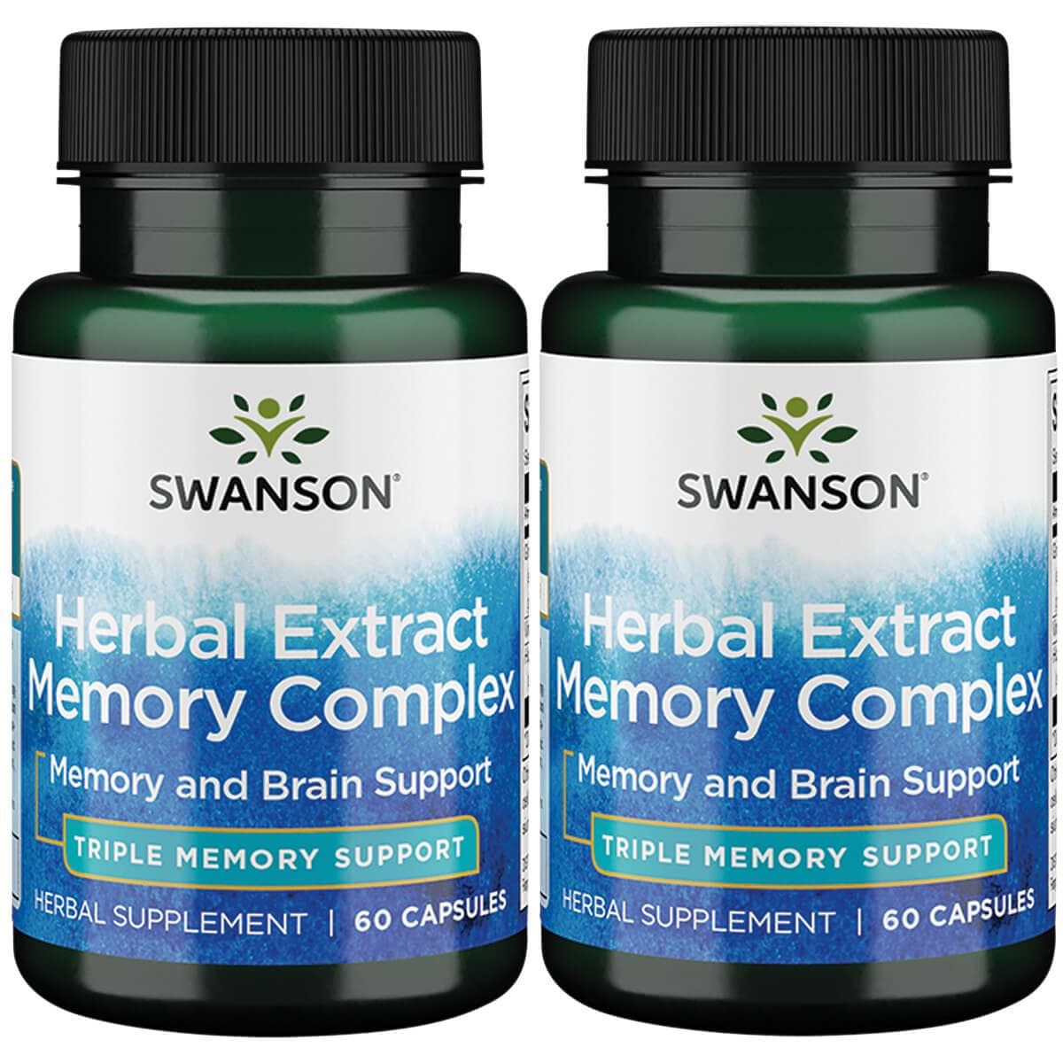 Swanson Herbal Extract Memory Complex 60 Caps 2 Pack - Walmart.com