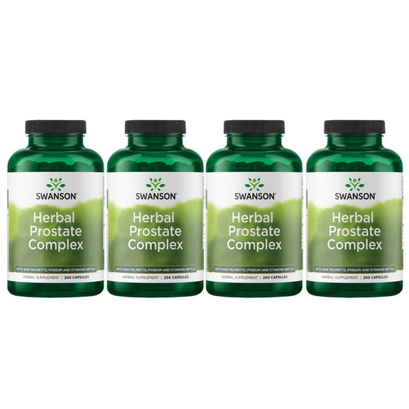 Swanson Herbal Prostate Complex - Men's Supplement - Features Pygeum, Saw Palmetto & Stinging Nettle - (200 Capsules) 4 Pack