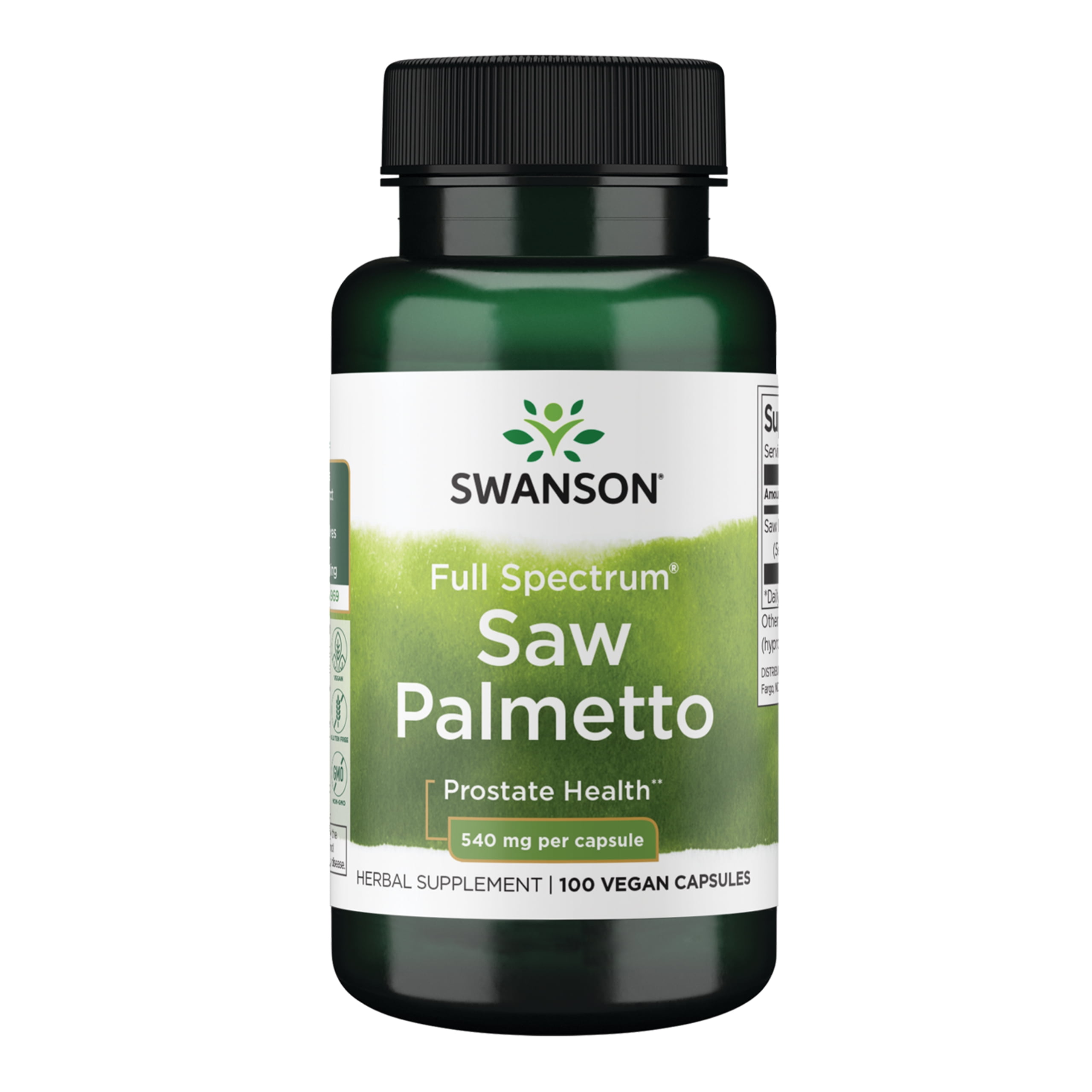 Swanson Saw Palmetto Herbal Supplement 540 mg 100 Capsules for Prostate, Urinary, and Hair Support - Walmart.com