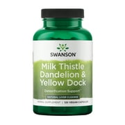 Swanson Milk Thistle, Dandelion & Yellow Dock - Herbal Liver Support Supplement - Natural Supplement Helping to Maintain Overall Health & Wellbeing - (120 Capsules) 1 Pack