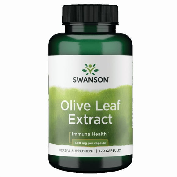 Swanson Olive Leaf Extract Capsules with 20% Oleuropein - (120 Capsules, 500mg Each)