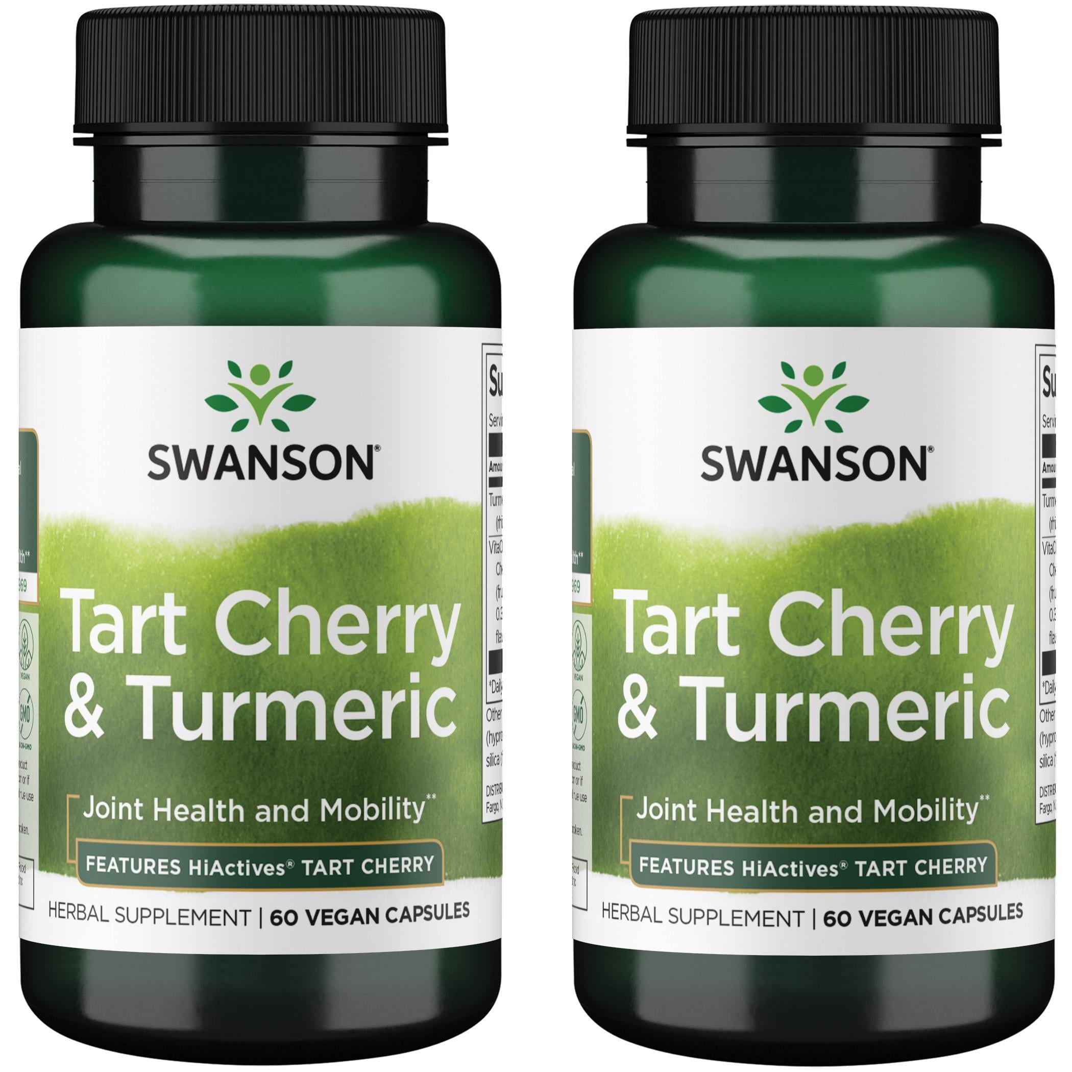 Swanson Hiactives Tart Cherry & Turmeric 60 Veg Capsules (2 Pack)