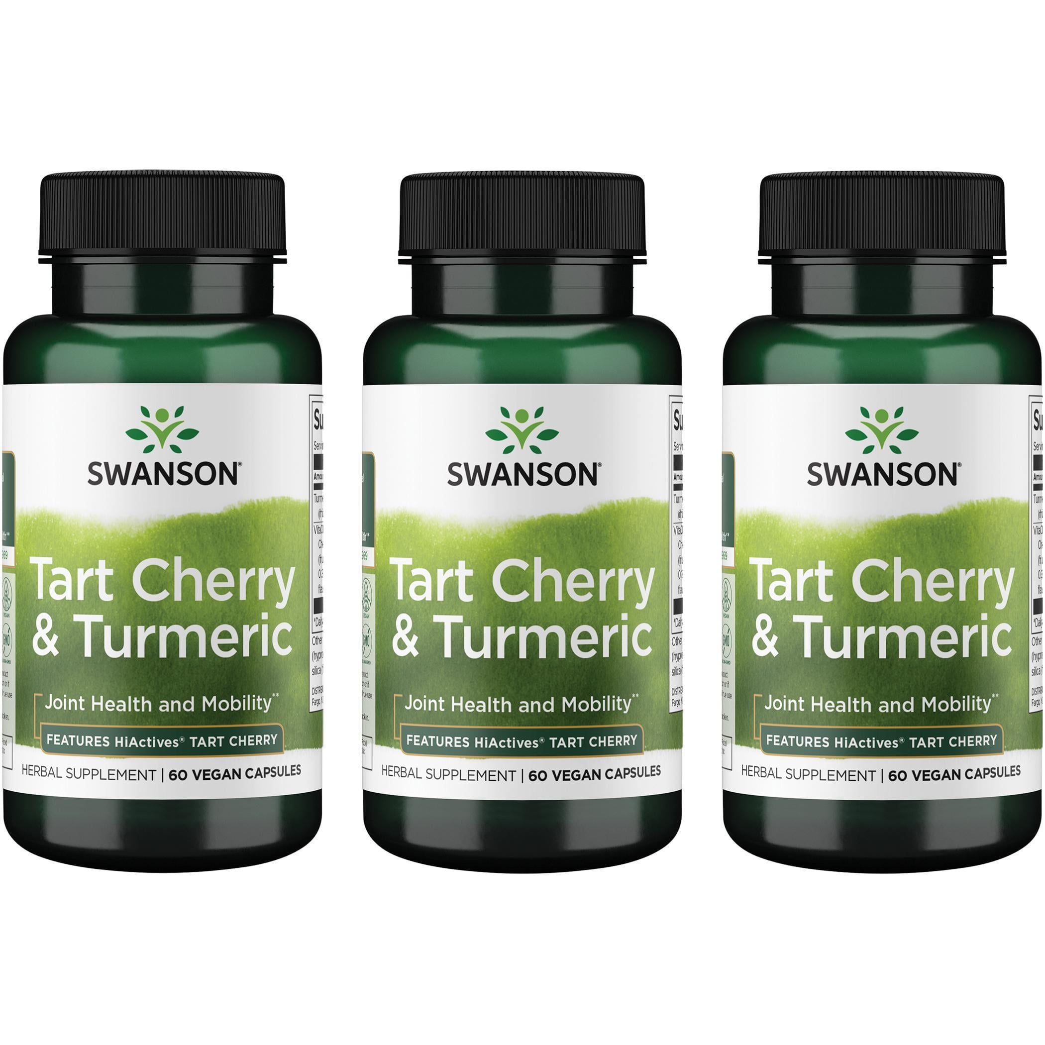 Swanson Hiactives Tart Cherry & Turmeric 60 Veg Capsules (3 Pack)