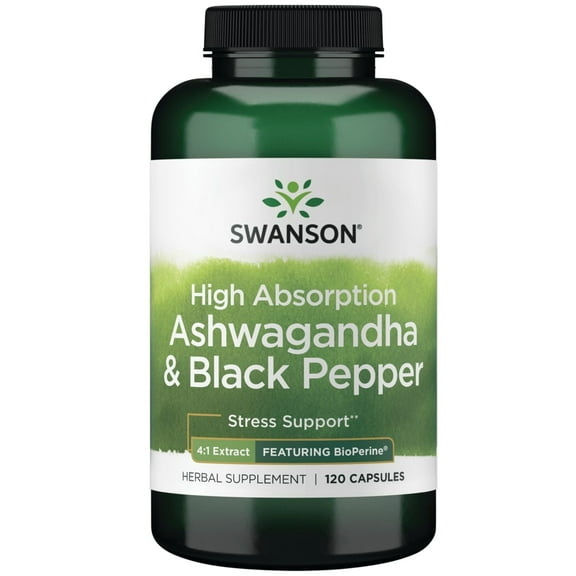 Swanson High Absorption Ashwagandha & Black Pepper - Featuring Bioperine